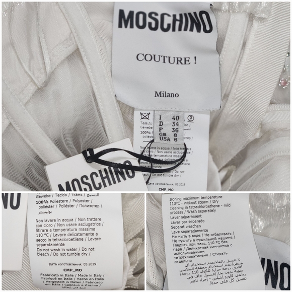 SPRING Easter MOSCHINO COUTURE Faux Fur Dress Marie Antoinette Embellished Beads - Picture 16 of 16